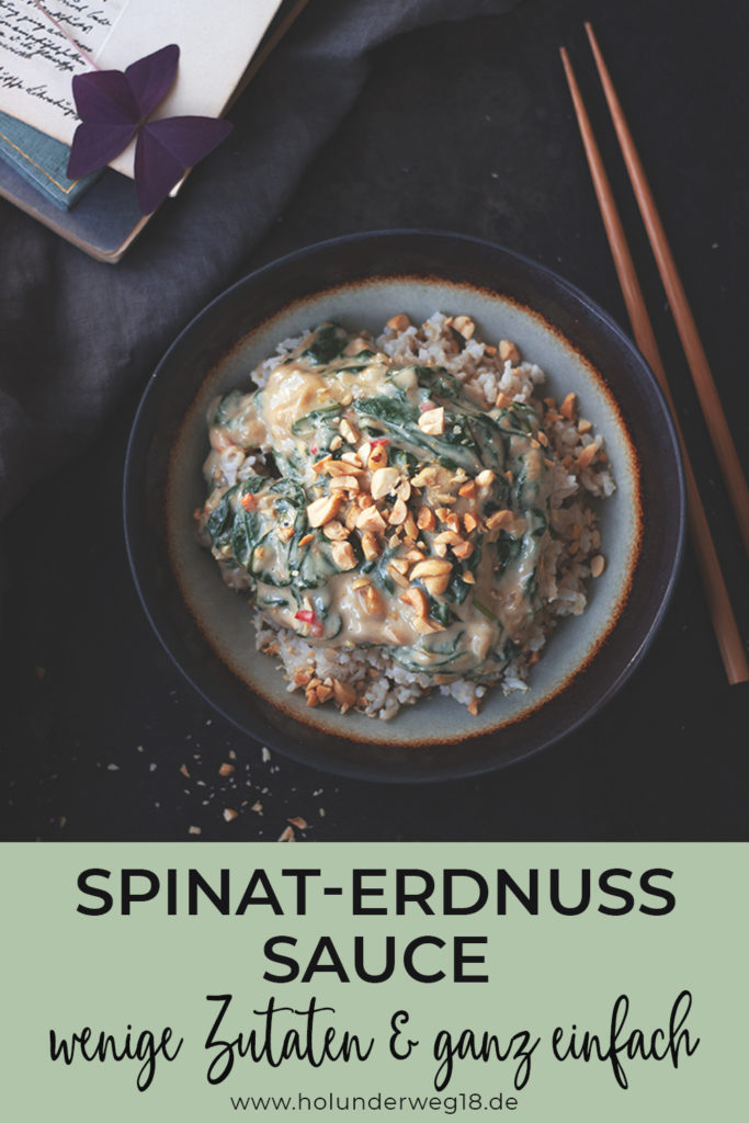 Spinat-Erdnuss-Sauce mit Reis