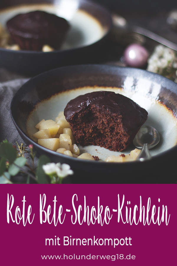 Rezept Rote Bete-Schoko-Küchlein mit Birnenkompott Pinterest