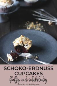Saftige und fluffige Schoko-Erdnuss-Cupacakes. Einfach vegan backen